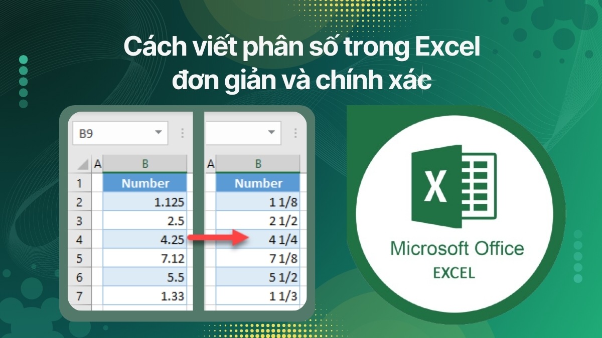 Cách viết phân số trong Excel đơn giản và chính xác